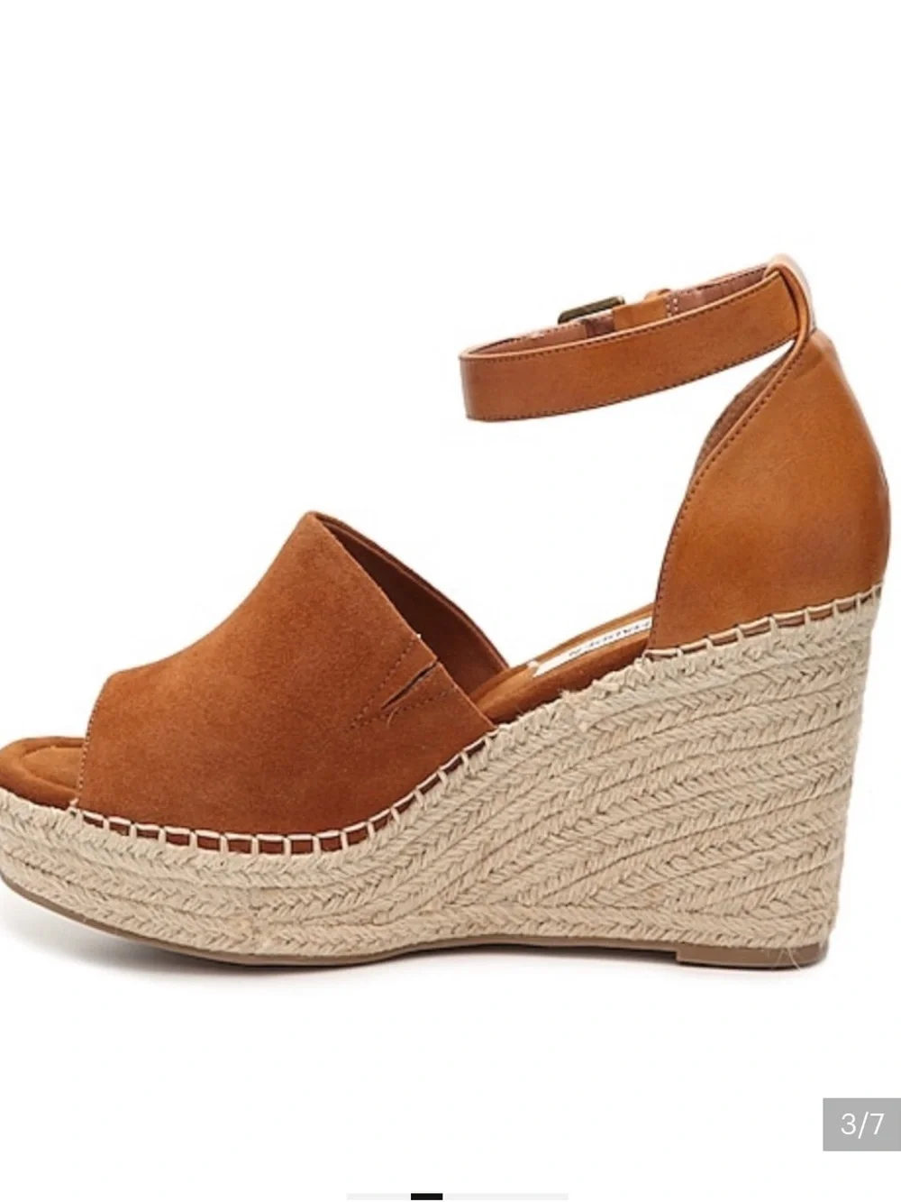 Steve Madden Camel Espadrille Wedge Sandals with Ankle Strap